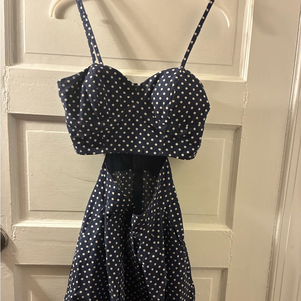 Chic Navy Polka Dot Dress size 3